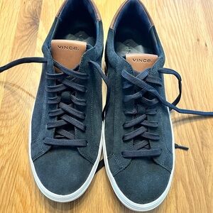 Vince Men's Dark Blue Suede Sneakers